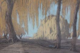 Jacobus Hendrik Pierneef (1886-1957) South African, Willow trees in the Transvaal, signed and