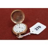 A gentleman's 9ct gold full hunter pocket watch, no. 92156, topwind action