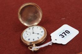 A gentleman's 9ct gold full hunter pocket watch, no. 92156, topwind action