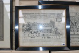 After D. Loggan, Winchester College and Merton College, engravings, and two other Oxford related