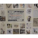 A montage of paintings, cartoons and sketches dedicated to Winnie Dodd "with a Quarter of a