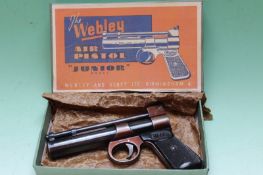 A Webley Junior series 2 .177 air pistol, batch no.2953, contained in replica period box