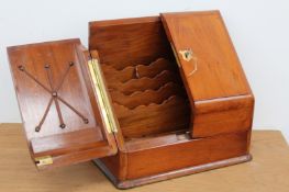 A Victorian mahogany stationery box with fitted interior