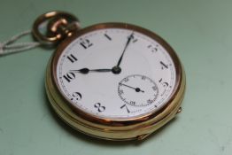 A gentleman's 9ct gold open faced pocket watch, with topwind action, no.544733