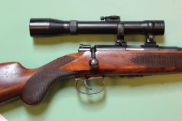 A Mauser .22 LR bolt action rifle mounted with German telescopic sight, serial no.213971. (ST3160)