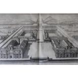 After Charles Campbell. two early architectural prints:The Royal Hospital, Greenwich and Althrop,