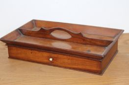 A 19th Century fruitwood tray top desk stand, with fitted drawer, 31cm wide