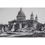 Sir Henry Rushbury (1889-1968), St Paul's Cathedral after the Blitz, signed and inscribed "To Dr