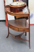 A Regency mahogany corner washstand.