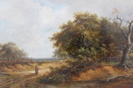 Joseph Thors (1843-1898), View near Staplehurst, Kent, signed, oil on canvas, 24 x 34cm