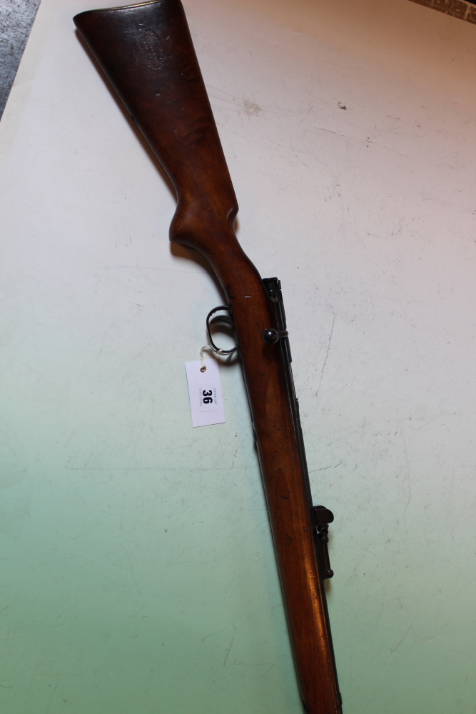 A rare BSA 1908 model training rifle .22 long single shot bolt action, serial number 7200. (st no