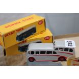 Two Dinky toys B.O.A.C coaches, no 283 (boxed), and a Dinky observation coach, grey. (3)