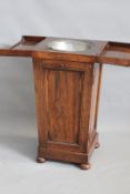 A Regency rosewood pedestal washstand of tapering form, 73cm high