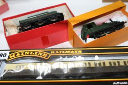 A Mainline Railways model of 43xx locomotive and tender G W R Green, a Dapol model railway G W R