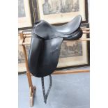 An Anky black leather dressage saddle