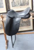 An Anky black leather dressage saddle