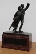 An early 20th Century bronze sculpture depicting figural skaters, signed Otto Riesch, raised on