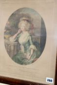 After H Ramberg, four aquatints of Royal princesses and four pairs of antique and later decorative