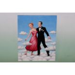 Fred Aris (b.1932-?), Fred Astaire and Ginger Rogers, signed and dated 2002, oil on board, 41 x