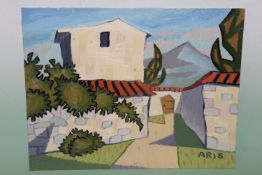 Fred Aris (b.1932-?), Spanish landscape, signed, oil on board, 41 x 50cm.