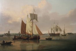 William Anderson (1757-1837), Shipping off Deptford, oil on canvas, 61 x 73.5cm.