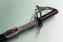 An 1853 Style Cavalry Sword, 85.5cm blade marked RODWELL, steel three-bar hilt, chequered leather