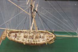 A fine museum quality scratch built scale model of H M Cutter “Surly”. By M Puttock. Fully rigged.