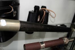 An early 20th Century leather bound nickel plated single draw telescope, a later example “Bitfix