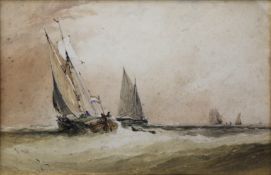 William Callow (1812-1908), “Fishing Boats”, Signed and dated 1841, Watercolour, 22 x 32cm.