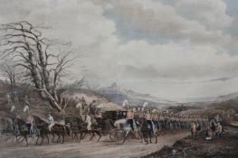 After N Burgess, “Prince Albert on his way from Dover to London”, Hand coloured folio lithograph, 55