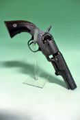 A five-shot percussion pocket revolver by Bacon, 4inch sighted octagonal barrel stamped BACON MANUFG