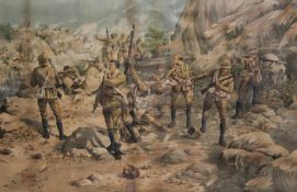 After Edgar A Hollway (English 1870-1941), “The Last Stand of the Northamptons at Saran Sar Nov 9