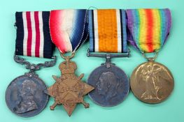 A First War Military Medal group of four to 825635 SJT. F. A. STAINES R.F.A on the MM and 1860