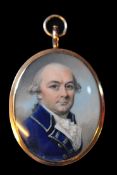 Attributed to George Engleheart (1750-1829), miniature portrait thought to be of William Bligh (