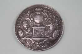 A 1707 Union of England and Scotland medal obverse; crowned draped bust of Anne wearing star and