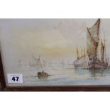 C Earp (Early 20th Century English School) Two views of fishing boats, Watercolours, Signed and