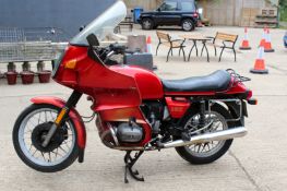 BMW R80 motorcycle. TJH980Y. 798cc. A good running example with touring fairing and panniers.