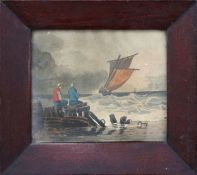 19th Century English School. HMS Renegade A top sail schooner. Signed indistinctly and dated 1833