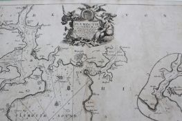 An 18th Century sea chart of Plymouth. By Capt. Greenvile Collins. Plate number 16 45 x 56cm.