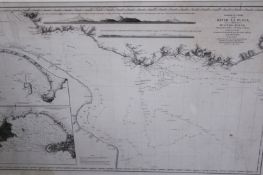 An early 19th Century Spherical chart. Of the river La Plata from the mouth up to Buenos Aires. By W