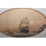 Samuel Atkins (fl.1787-1808), Merchant ships, signed, watercolour, 23 x 33cm.