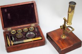 A rare Cary-Gould type (unsigned) field or “Flea” microscope (c1849) contained in original