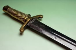 A Victorian Constabulary bayonet, 21cm gladius blade with short central fuller, regulation ribbed