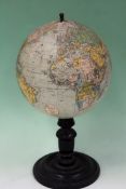 A late 19th/early 20th Century 8” terrestrial globe. By J Lebegue & Co. Paris and Brussels.
