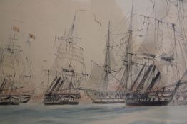 After W J Huggins (English 1781-1845), “The Glorious Achievement of Admiral Napier, off Cape St