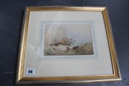 Attributed to Joseph Newington-Carter (1835-1871)The ship wreckWatercolour14 x 20cm