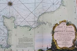 An early 19th Century hand coloured sea chart. By John Stephenson. “A New Chart of the British