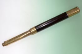 An early 19th Century mahogany and brass naval single draw telescope. By J W Norie & Co London. 60mm