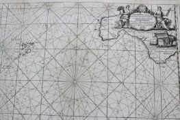 An 18th Century sea chart of Scilly and Cornish Coast. By Capt. Greenvile Collins. Plate number 19