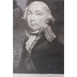 Two late 18th Century mezzotint portraits of admirals. One of Admiral De Winter and Admiral Lord